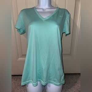 Nike Dri Fit Women's Aqua V-Neck Workout Top